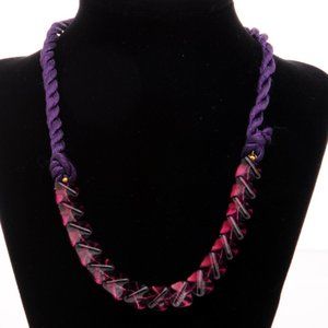 Unique Purple Lucite bead necklace